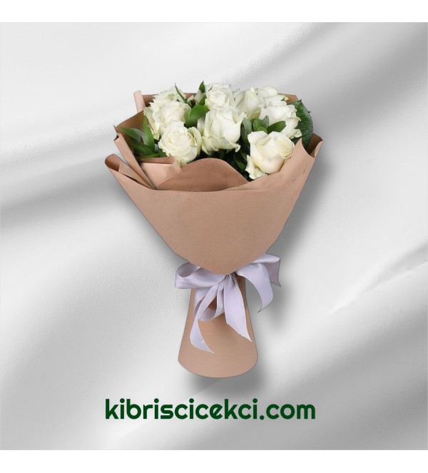 11 Beyaz Gül Buketi